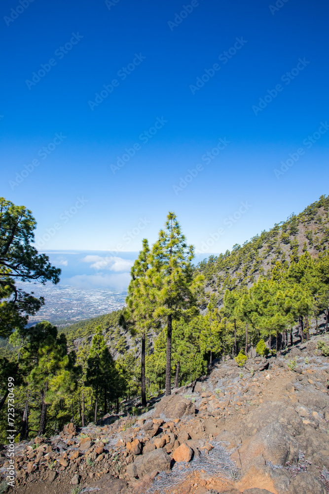 Landscape in Bejenado Peak in Caldera de Taburiente, La Palma, Spain