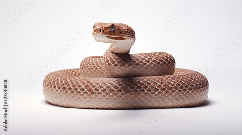 A snake on white background are elongated, limbless, carnivorous reptiles photo