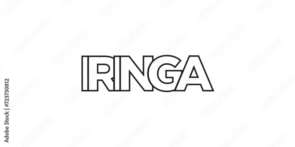 Iringa in the Tanzania emblem. The design features a geometric style, vector illustration with bold typography in a modern font. The graphic slogan lettering.