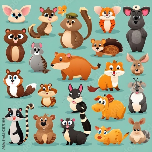  Cartoon character of animal collection Cartoon forest animals