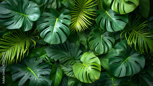 Monstera leaf  tropical evergreen plant isolated.