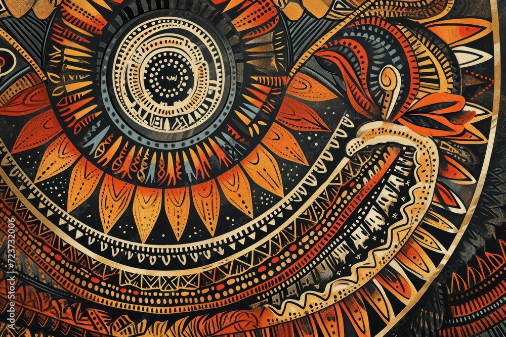 Fototapeta premium Traditional native design national pattern of papua new guinea