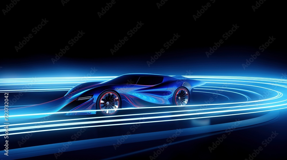 Fototapeta premium Transportation Mode Theme Science and Technology Background