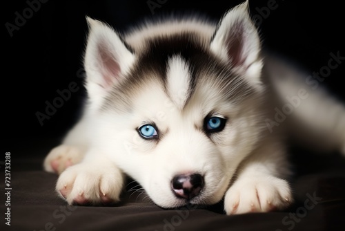 close up shot of siberian husky dog