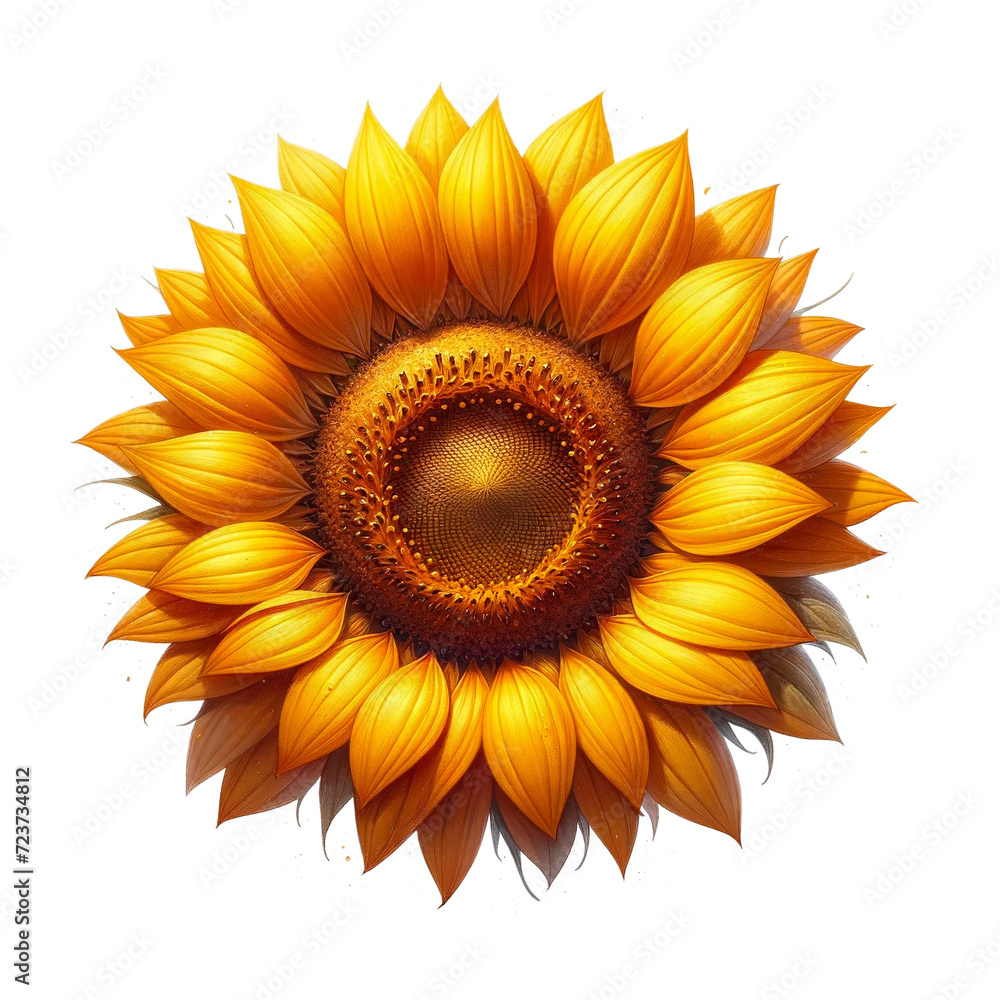 Fototapeta premium Sunflower Charm in Watercolor - Transparent Isolation