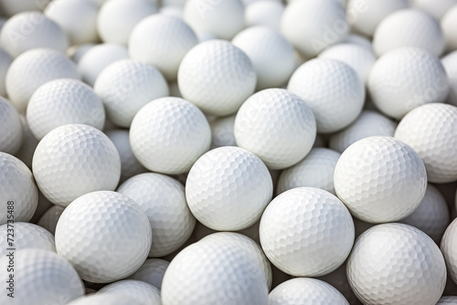 White golf balls. Generative ai