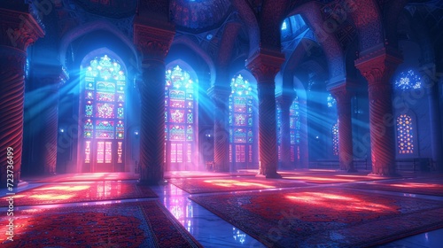 Glowing Cathedral: A Stained Glass Illusion Generative AI