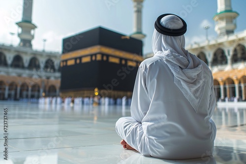 Mecca's Grand Mosque: A Glimpse of Islamic Spirituality Generative AI photo