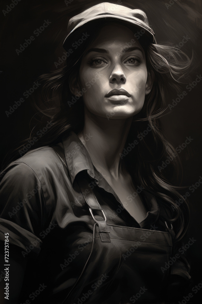 1889s worker woman black and white photograph portrait 1889s worker woman black and white photograph portrait