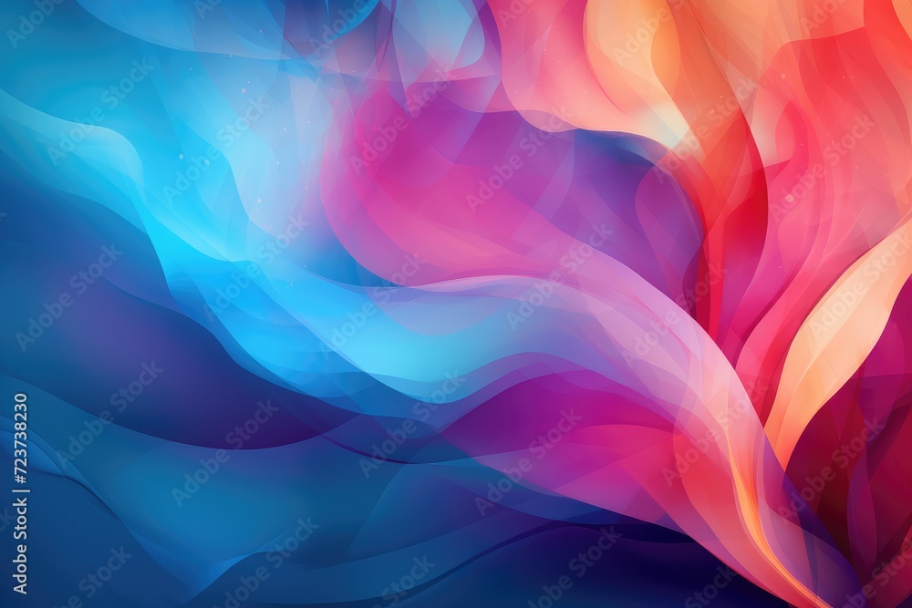 Colors of April, abstract background with watercolors in blue, orange, shocking pink, purple hues, and with copyspace for your text. April background banner for special or awareness day, week or month