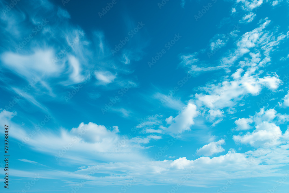 爽やかな季節の青空、雲、3D CG 爽やかな季節の青空、雲、3D CG