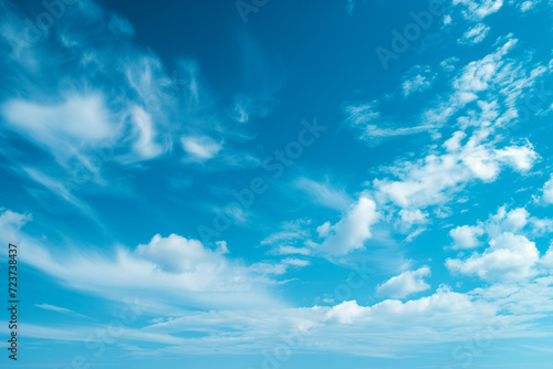 爽やかな季節の青空、雲、3D CG
