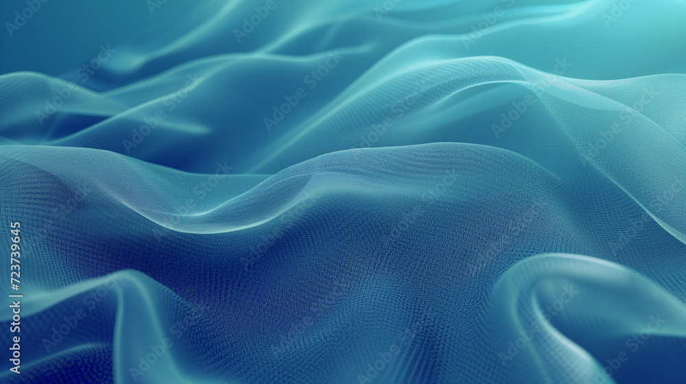 Obraz premium Blue Silk Fabric Waves Texture Background