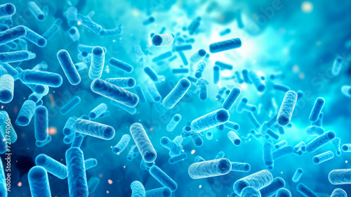 Probiotics, specifically lactic acid bacteria, representing beneficial microorganisms photo