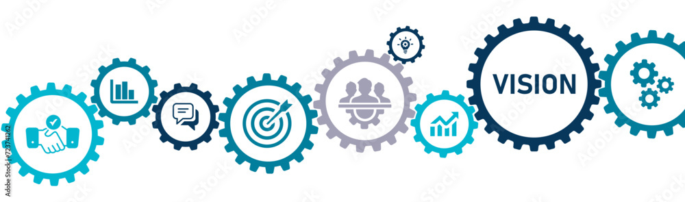 Vision banner website icons vector illustration concept with an icons of strategy, business development, mission, innovation, improvement, success, motivation, growth, opportunity on white background Vision banner website icons vector illustration concept with an icons of strategy, business development, mission, innovation, improvement, success, motivation, growth, opportunity on white background
