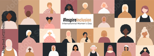 Stampa su tela International Women's Day banner. #InspireInclusion