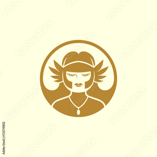 simple logo of valkyrie knight head