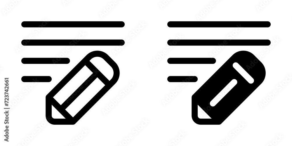 Editable pencil, writing vector icon. Email, text, app. Part of a big icon set family. Perfect for web and app interfaces, presentations, infographics, etc Editable pencil, writing vector icon. Email, text, app. Part of a big icon set family. Perfect for web and app interfaces, presentations, infographics, etc