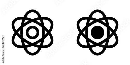 Editable atom vector icon. Science, physics, laboratory. Part of a big icon set family. Perfect for web and app interfaces, presentations, infographics, etc