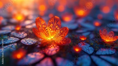 Glowing Flower in the Dark: A Stunning Display of Light Art Generative AI