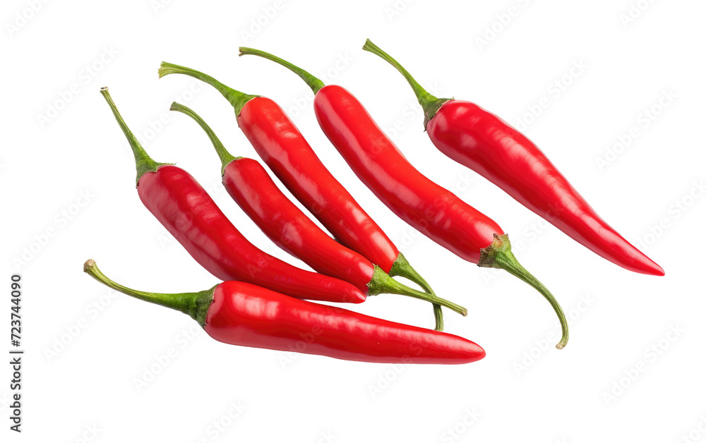 hot chilli peppers on white or PNG transparent background.