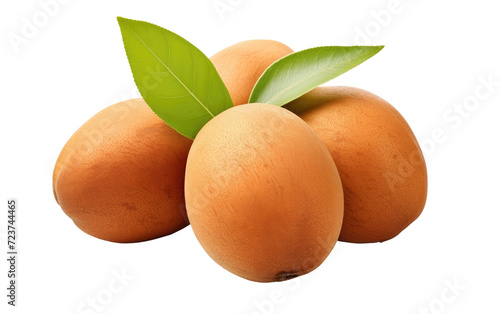 fruit tropical sapodilla on white or PNG transparent background.