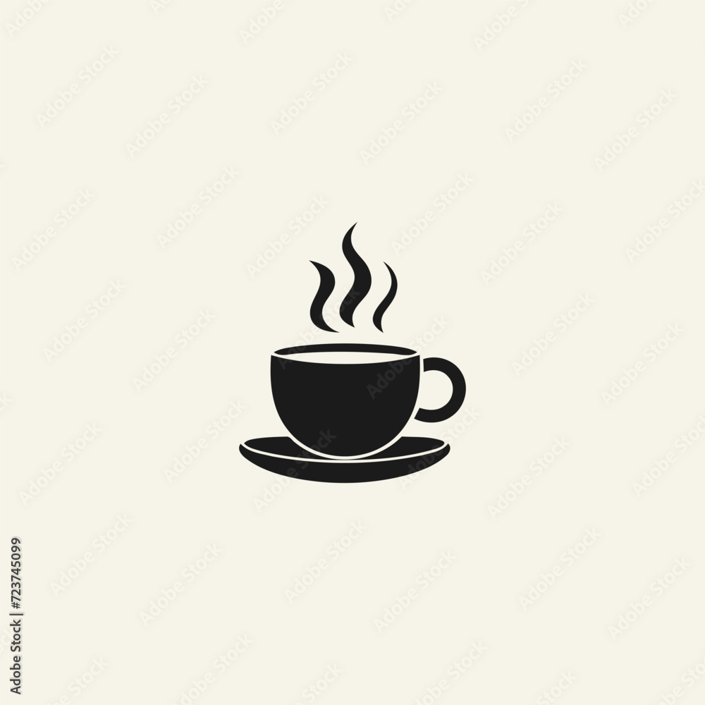 Obraz premium Hot coffee logo design vector illustration