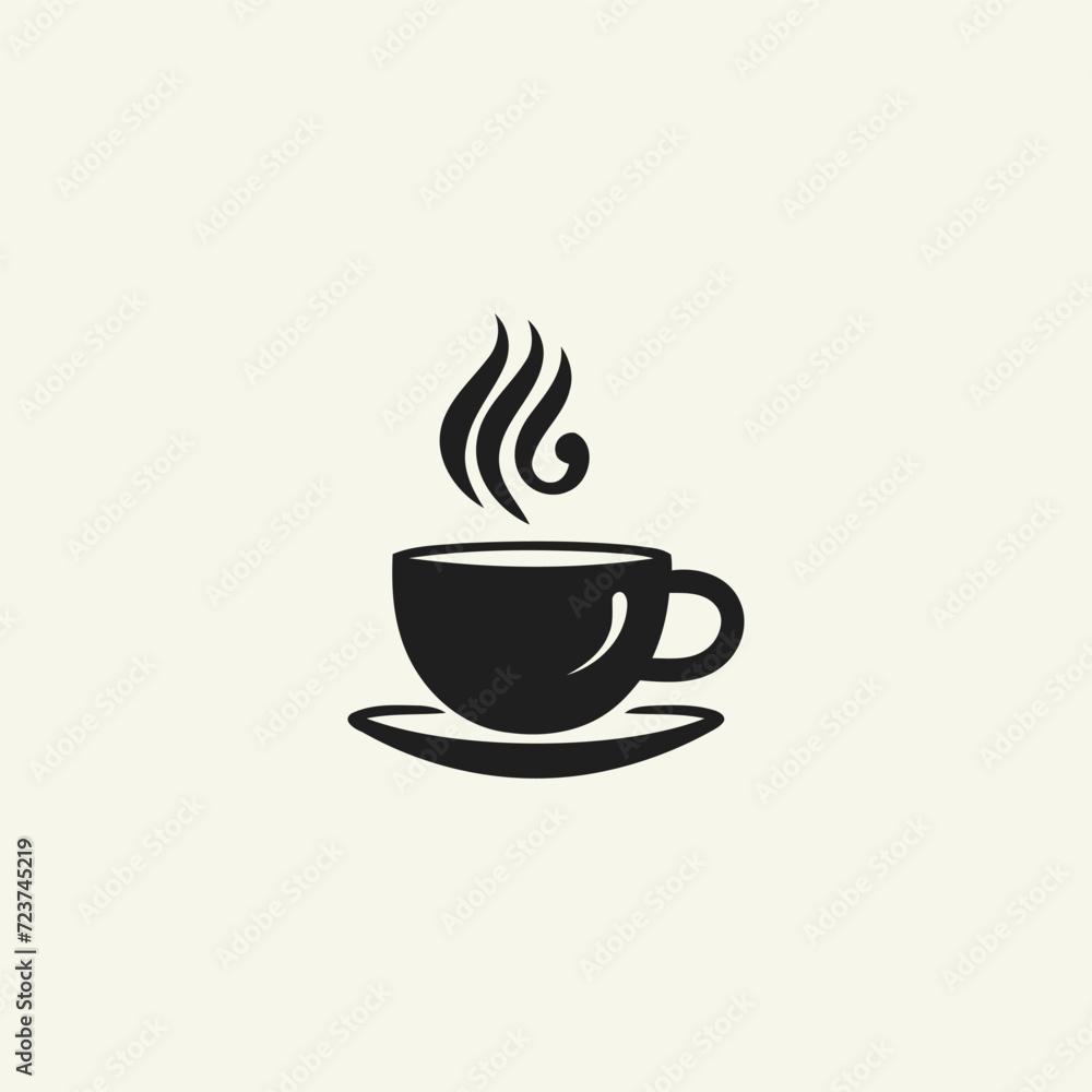 Hot coffee logo design vector illustration Hot coffee logo design vector illustration