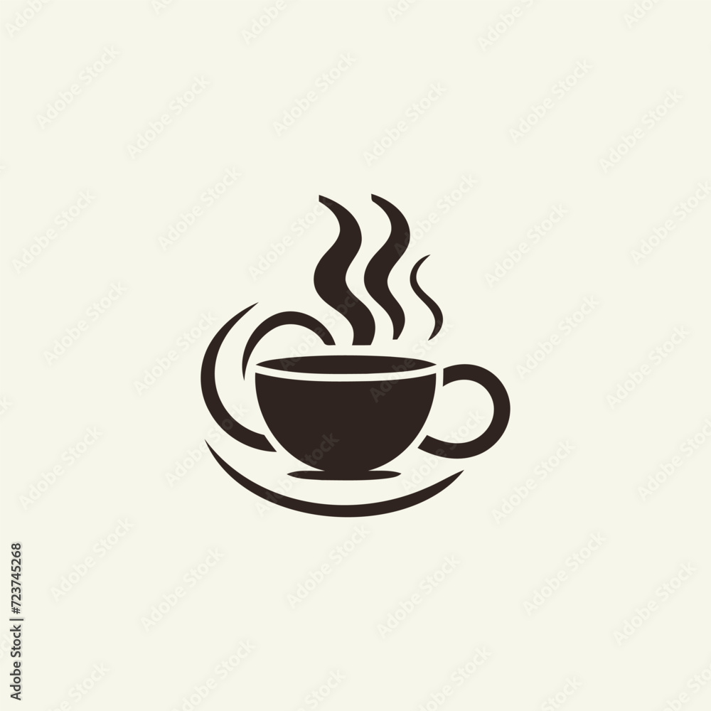 Hot coffee logo design vector illustration Hot coffee logo design vector illustration