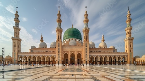 Green Mosque: A Glimpse of Islamic Architecture in the Middle East Generative AI