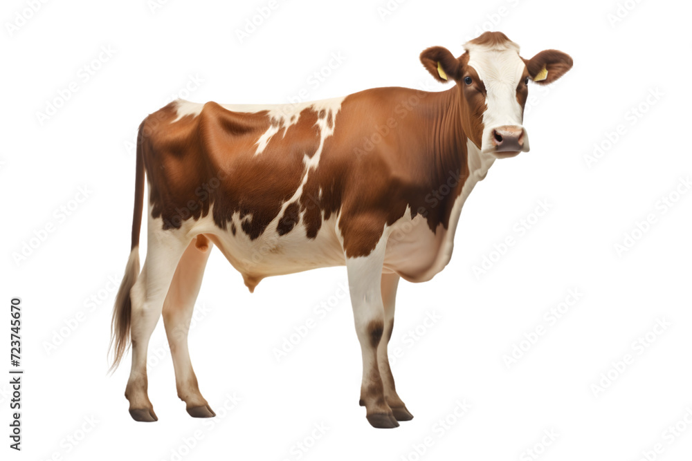 cow isolated on white background. Generative AI. cow isolated on white background. Generative AI.