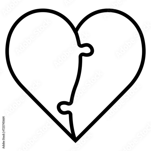 Heart from two halves puzzles, love connecting puzzle shape heart