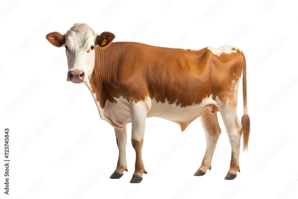 cow isolated on white background. Generative AI. cow isolated on white background. Generative AI.