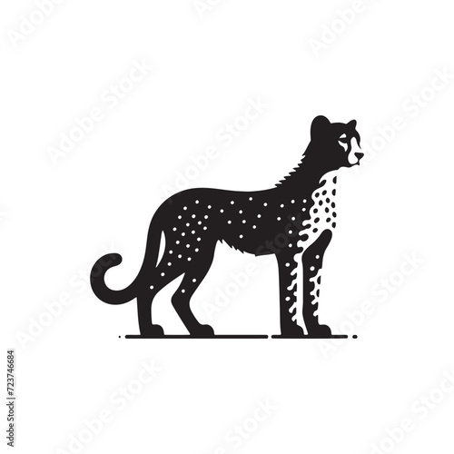 Ephemeral Elegance: Cheetah Club Silhouette Collection Emanating the Fleeting Beauty of Cheetah Movements - Cheetah Club Illustration - Cheetah Club Vector
