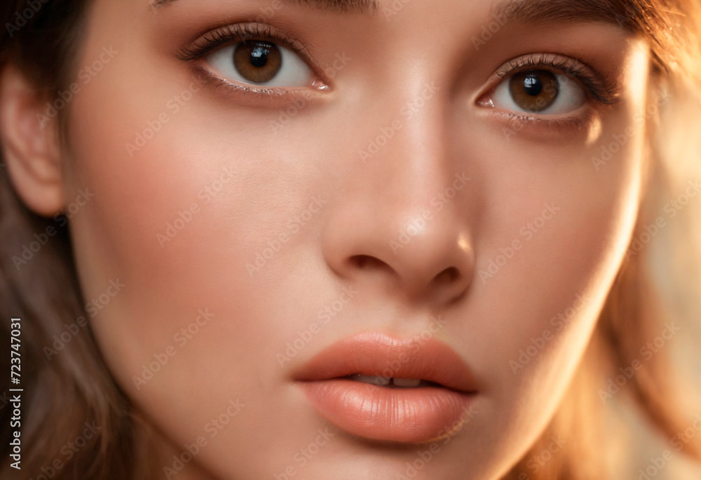 beauty, people and health concept - beautiful young woman face beauty, people and health concept - beautiful young woman face