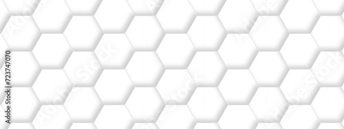 Abstract background with hexagons honeycomb technology texture. Hexagonal shape 3d structure light seamless geometric background. Surface polygon pattern with digital hexagon and futuristic business.