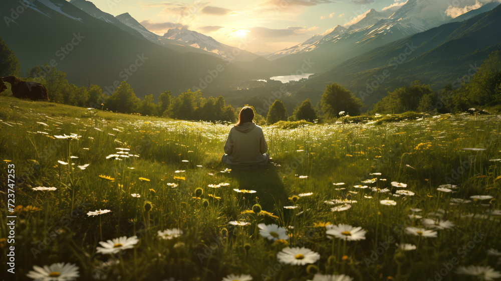 Green Yoga in Nature's Zen: Lush Mindful Meadow