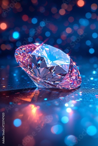 Glowing Pink Diamond: A Sparkling Gemstone for the Month of Love Generative AI