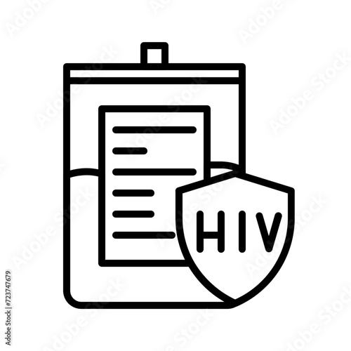 Blood is safe from AIDS line icon