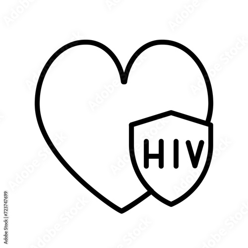 care about aids line icon
