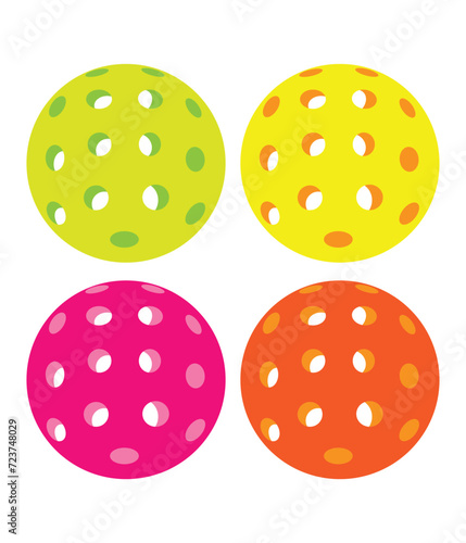 Four Colorful Pickleball Vector. You can use it as club logo, banner design etc.