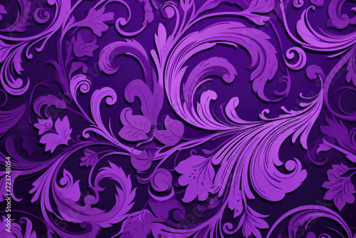 Background wallpaper from vintage floral patterns in purple colors