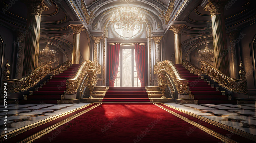 VIP luxury entrance with red carpet