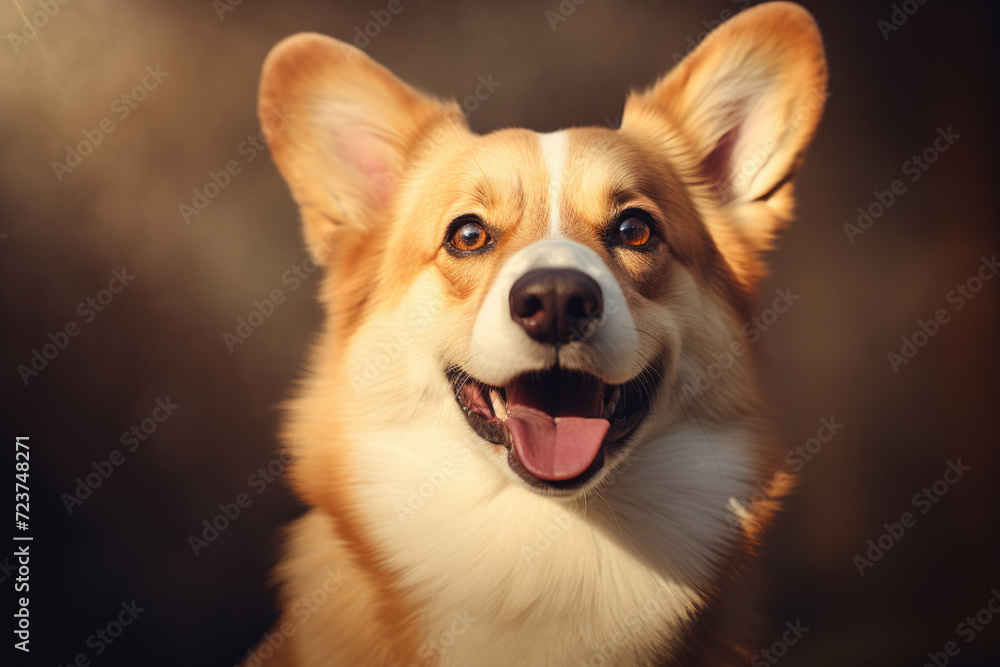 Smiling Pembroke Welsh Corgi Portrait Smiling Pembroke Welsh Corgi Portrait