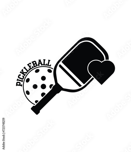Pickleball Heart Vector. You can use it as club logo, banner design etc.