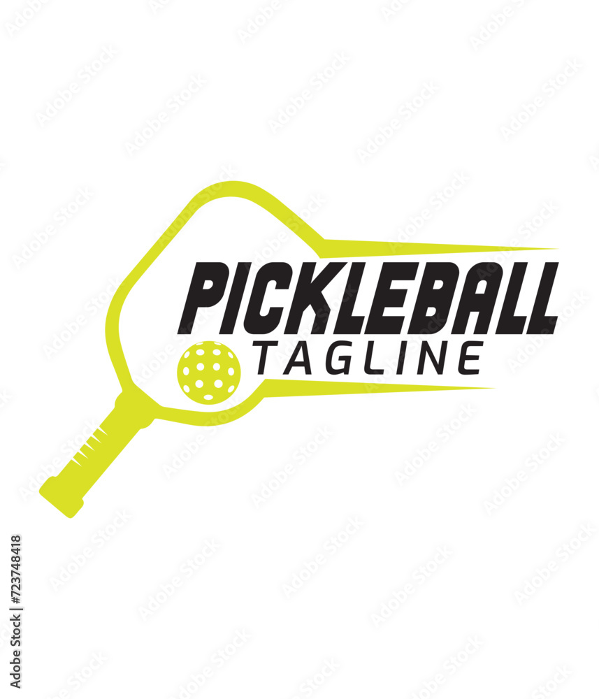Fototapeta premium Custom Tagline Pickleball Logo. You can use it as club logo, banner design etc.