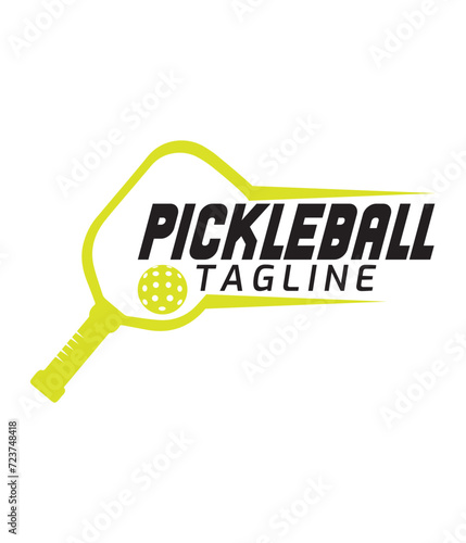 Custom Tagline Pickleball Logo. You can use it as club logo, banner design etc.