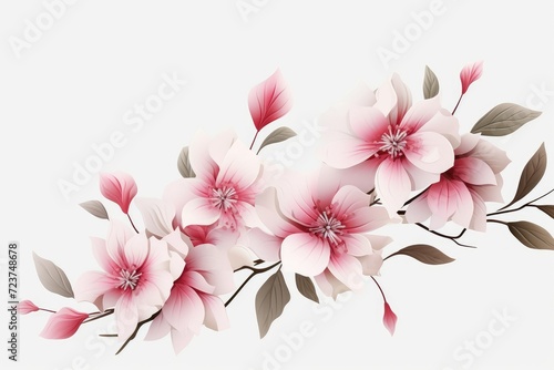 Delicate Pink and White Blooms on Vector Illustration Artwork Generative AI © Gelpi