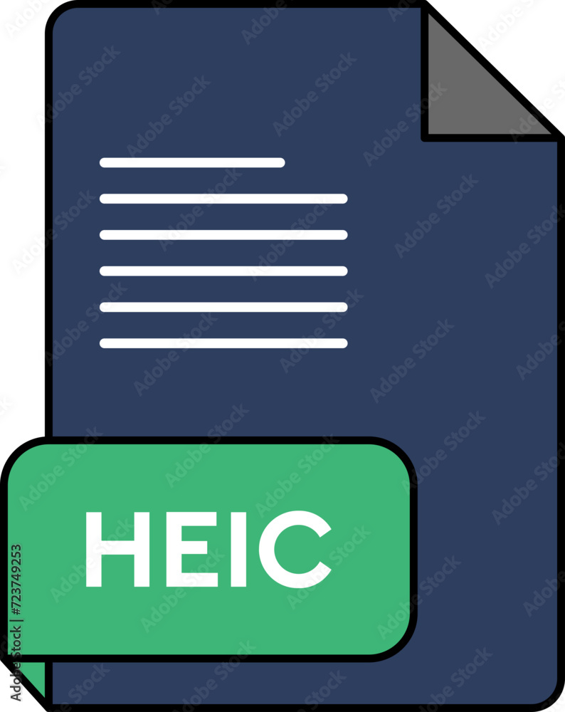 HEIC File Extension icon Medium sea green and tufts blue Crisp Corners HEIC File Extension icon Medium sea green and tufts blue Crisp Corners