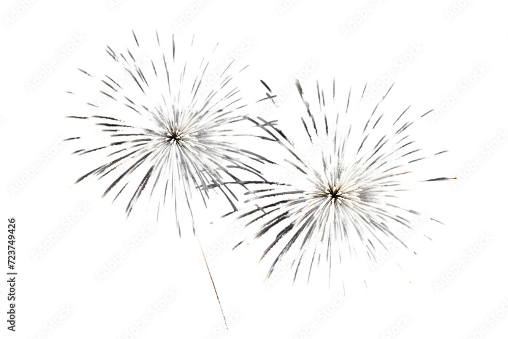 Fireworks Stock Image In Black Background isolated on white background. Generative AI.